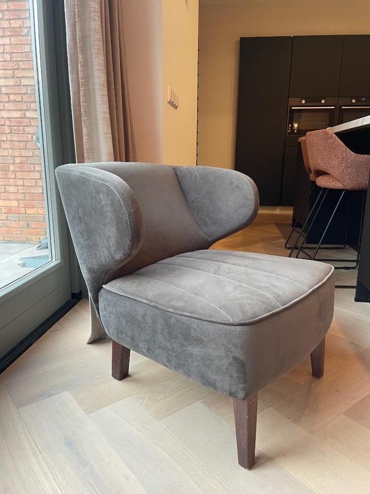Fauteuil, Huis en Inrichting, Fauteuils, Gebruikt, Hout, Stof, 50 tot 75 cm, 75 tot 100 cm, Ophalen