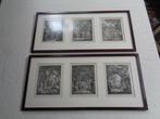 4 mahonie lijsten met 12 bijbelse voorstellingen, 18e eeuws!, Antiek en Kunst, Ophalen of Verzenden