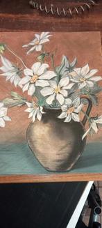 Pasteltekening Stilleven met Bloemen, Antiek en Kunst, Ophalen of Verzenden