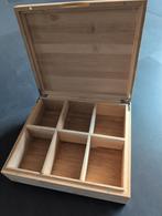 Houten Thee Kistje met 6 Vakken, Huis en Inrichting, Ophalen, Minder dan 50 cm, Eikenhout, Minder dan 50 cm