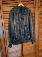 TK DONKER BRUIN LEREN HEREN JACK MET RITS EN DRUKKNOPEN, Ophalen of Verzenden, Gedragen, Maat 48/50 (M), Bruin