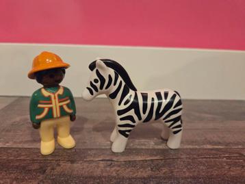 PLAYMOBIL 1.2.3 Verzorger met zebra - 9257 beschikbaar voor biedingen