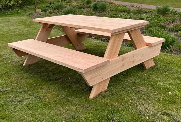 Douglas hout picknicktafels, Tuin en Terras, Picknicktafels, Nieuw, Rechthoekig, Hout, Ophalen of Verzenden