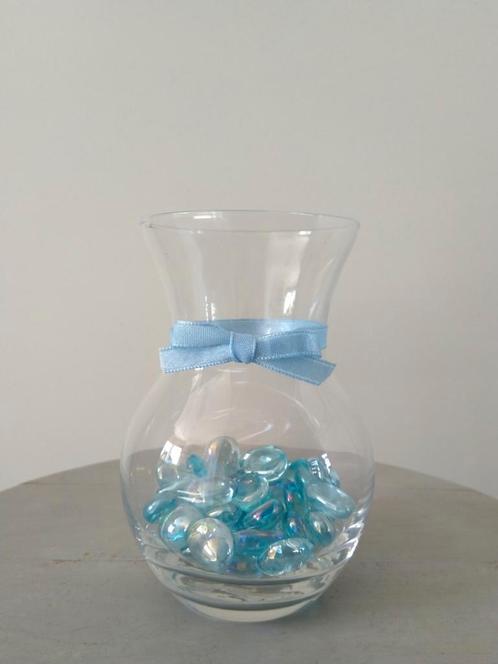 Schattig bol vaasje, Huis en Inrichting, Woonaccessoires | Vazen, Zo goed als nieuw, Wit, Minder dan 50 cm, Glas, Ophalen of Verzenden