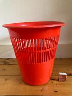 Seventies oranje plastic prullenbak jaren 70 prullebak rond, Huis en Inrichting, Kunststof, Gebruikt, Ophalen of Verzenden, Minder dan 10 liter