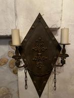Metalen grote kandelaar voor de muur, Antiek en Kunst, Ophalen of Verzenden, Overige materialen