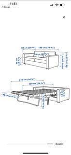 Mooie grijze slaapbank - Heel goed!, Ophalen, 100 cm, Tweepersoons, 190 cm of minder