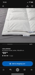 IKEA FJÄLLARNIKA donsdeken, Huis en Inrichting, Slaapkamer | Beddengoed, Ophalen, Eenpersoons, Wit, Deken of Dekbed