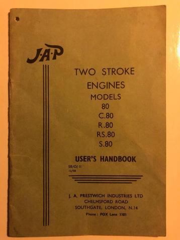 Handleiding JAP stationaire motor models 80