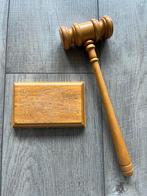 Voorzittershamer met verhaal diverse graveringen hout, Ophalen of Verzenden, Gebruikt