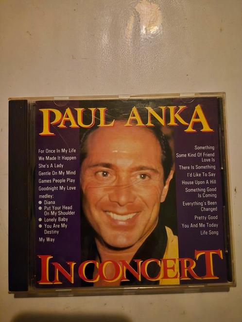 Paul Anka - In concert. Cd. 1988, Cd's en Dvd's, Cd's | Jazz en Blues, Gebruikt, Jazz, 1980 tot heden, Ophalen of Verzenden