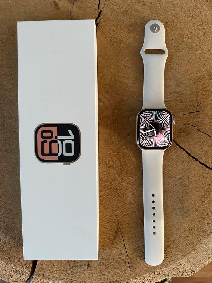 Apple Watch Series 10 42mm Rose.  Batterijconditie 100%, Sieraden, Tassen en Uiterlijk, Smartwatches, Zo goed als nieuw, iOS, Roze