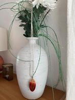 Lange ketting met zoetwaterpareltjes en agaat hanger, Ophalen of Verzenden, Nieuw, Steen of Mineraal, Met edelsteen
