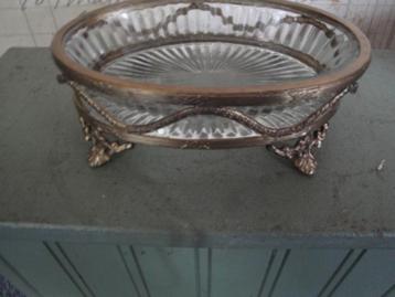 house of baroque schaaltje  messing met bewerkt glas beschikbaar voor biedingen