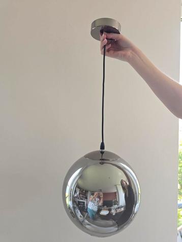 Hanglamp, zilverkleurig spiegelend glas, 25 cm doorsnede beschikbaar voor biedingen