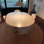 1970 Pastoe witte ronde en ovale eettafel uitschuifbaar, Huis en Inrichting, Tafels | Eettafels, Ophalen, Gebruikt, Retro vintage modern