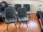 4x Grijsblauwe Eetkamerstoelen, Huis en Inrichting, Stoelen, Ophalen, Overige materialen, Gebruikt, Vier