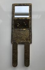 Antiek koperen koper borstelhanger spiegel wand, Antiek en Kunst, Antiek | Koper en Brons, Ophalen of Verzenden, Koper