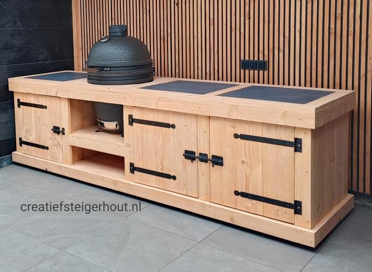 Buitenkeuken douglas op wielen kamado grill guru bastard egg, Huis en Inrichting, Overige Huis en Inrichting, Nieuw, Ophalen of Verzenden
