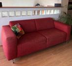 Rode 2,5-zits bank van Hulshoff in zeer goede staat, Ophalen, Gebruikt, Tweepersoons, 75 tot 100 cm