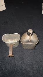 Ww2 us drinkfles/eetblik met naam!, Verzamelen, Militaria | Tweede Wereldoorlog, Ophalen of Verzenden, Amerika