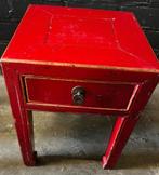 Chinees rood nachtkastje 1 la altaar kastje chinese Leuk, Verburgt Vintage, Gebruikt, Minder dan 45 cm, Ophalen of Verzenden
