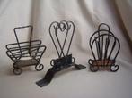 3 vintage metalen servethouders jaren 60, Antiek en Kunst, Curiosa en Brocante, Ophalen of Verzenden
