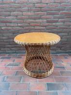 Vintage rotan tafeltje, Minder dan 55 cm, Rond, Zo goed als nieuw, Ophalen