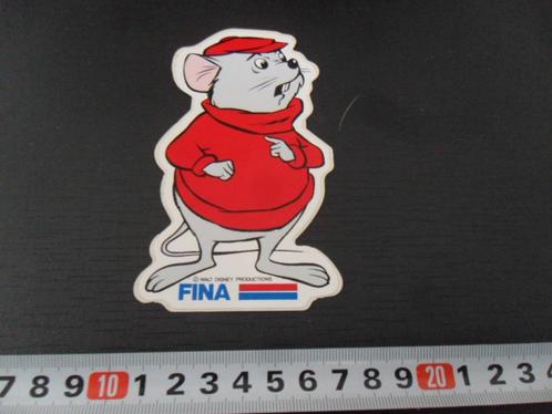 sticker FINA benzine / strip muis walt disney de reddertjes, Verzamelen, Stickers, Zo goed als nieuw, Bedrijf of Vereniging, Ophalen