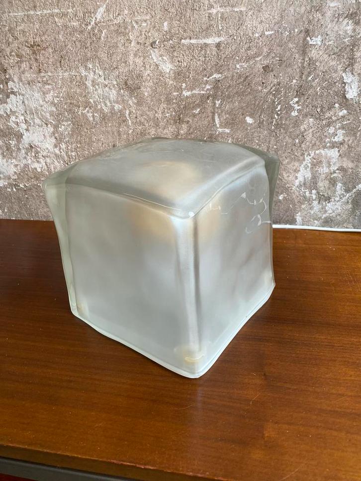Ice Cube jaren 90 lamp van Ikea, Huis en Inrichting, Lampen | Tafellampen, Gebruikt, Minder dan 50 cm, Glas, Ophalen of Verzenden