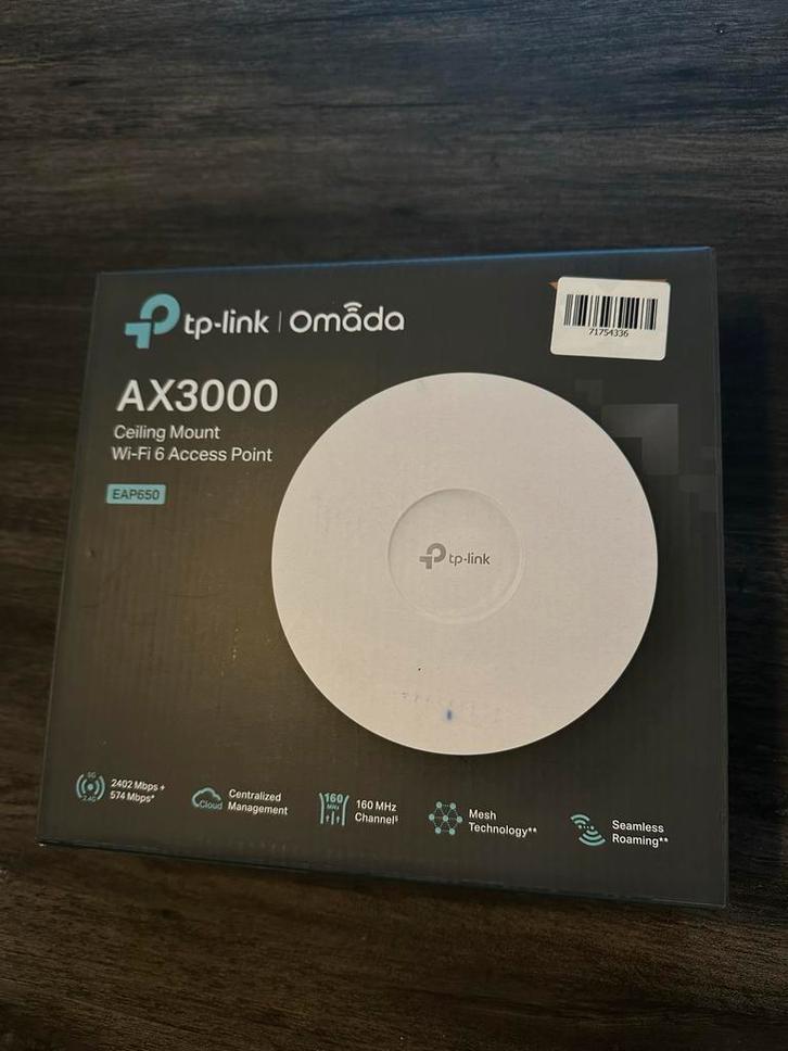 TP-Link EAP650 Omada AX3000 Wifi 6 Access Point, Computers en Software, Accesspoints, Zo goed als nieuw, Ophalen of Verzenden