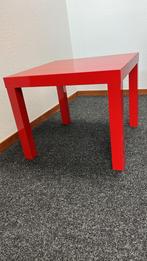 Rood bijzettafeltje, in goede staat., Ophalen, Gebruikt, Vierkant