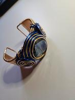 Armband chic blauw/ goud, Ophalen of Verzenden, Nieuw, Blauw, Overige materialen
