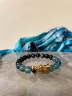 Obsidiaan goudobsidiaan fluoriet draak beschermt geluk uniek, Ophalen of Verzenden, Nieuw, Goud, Met edelsteen