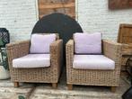 Twee prachtige rotan tuinstoelen, zware kwaliteit, Huis en Inrichting, Ophalen, Gebruikt, Twee, Overige kleuren