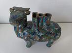 Antieke Chinese bronzen os vaas met emaille, Ophalen of Verzenden