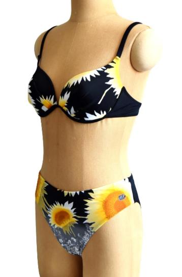 Nieuwe Ariella bikini, zwart/oranje/geel Mt. 38 D beschikbaar voor biedingen
