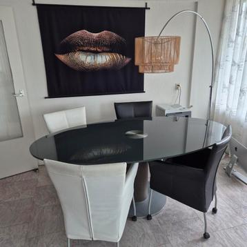 Eettafel (glas) met sterrenhemel effect (200x110cm) beschikbaar voor biedingen