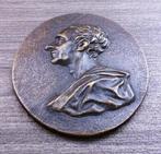 19 de eeuw Brons Plaquette Legpenning Romein Keizer Filosoof, Antiek en Kunst, Ophalen of Verzenden, Brons