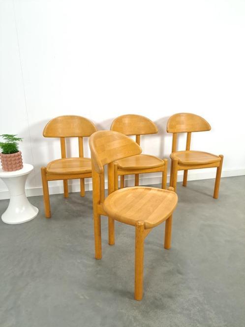 Deens design Ansager Mobler stoelen, eetkamerstoelen vintage, Huis en Inrichting, Stoelen, Gebruikt, Vier, Hout, Overige kleuren