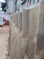 Bruine inbetween gordijnen, ongelijk paar, loodveter, Gebruikt, Bruin, 200 cm of meer, Ophalen of Verzenden