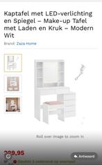 Kaptafel met led verlichting en spiegel, Ophalen, Nieuw, Rechthoekig, Minder dan 100 cm