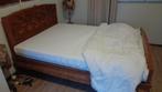 Bed 2 persoons met snijwerk, Huis en Inrichting, Slaapkamer | Bedden, Ophalen, Gebruikt, Bruin, Tweepersoons