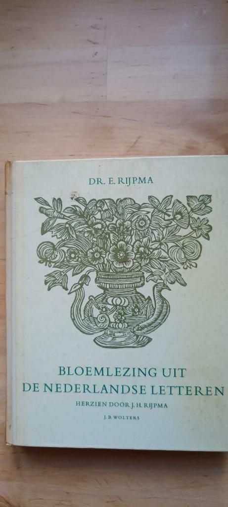 Bloemlezing uit de Nederlandse letteren. Dr. E. Rijpma, Boeken, Studieboeken en Cursussen, Zo goed als nieuw, HBO, Alpha, Ophalen of Verzenden