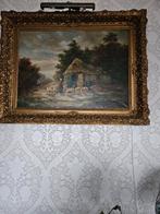 Schilderij Schaapskooi Met Mooie Barok Lijst 66 x 85cm, Ophalen