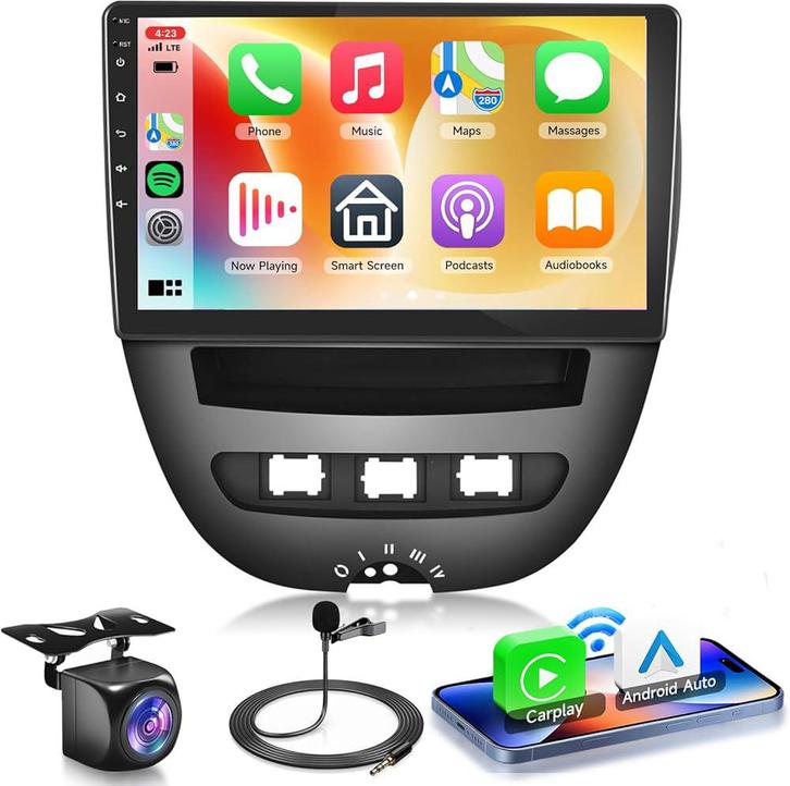 Peugeot 107 – CarPlay/Android Auto + Camera Inbouw, Auto diversen, Autoradio's, Zo goed als nieuw, Ophalen of Verzenden