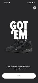 Air Jordan 4 Black Cat 43, Zwart, Nieuw, Ophalen of Verzenden, Sneakers of Gympen