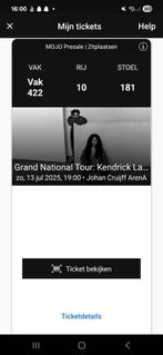 Kendrick Lamar and SZA  13 juli  Johan Cruijff Arena, Tickets en Kaartjes, Concerten | R&B en Hiphop, Twee personen, Juli