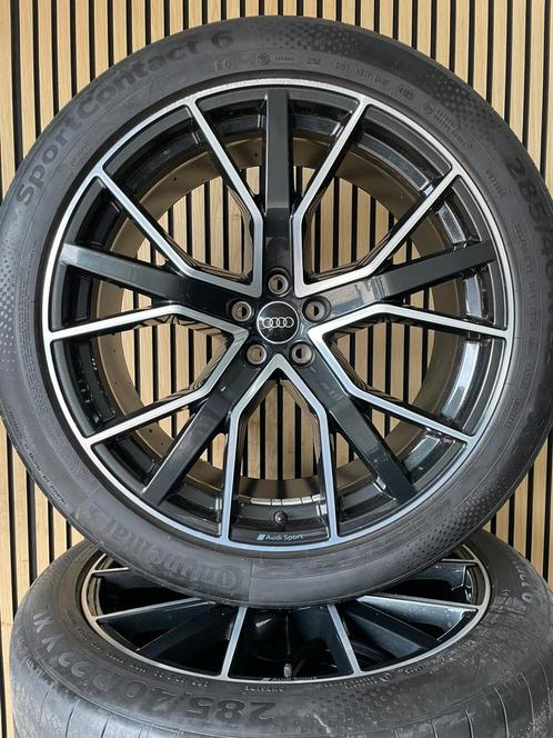 Originele 22” Audi Q8 SQ8 Velgenset Zomerbanden Q7, Auto-onderdelen, Banden en Velgen, Banden en Velgen, Zomerbanden, Overige maten