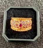 Vintage Zilveren Ring Verguld met Roze Topaas - Maat 19, Ophalen of Verzenden, Zilver, Ring, Met edelsteen
